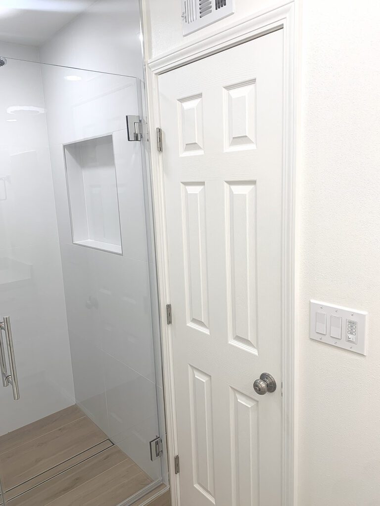 bathroom white door