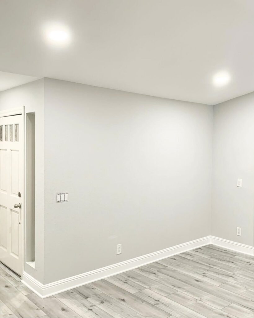 bright gray custom painted walls